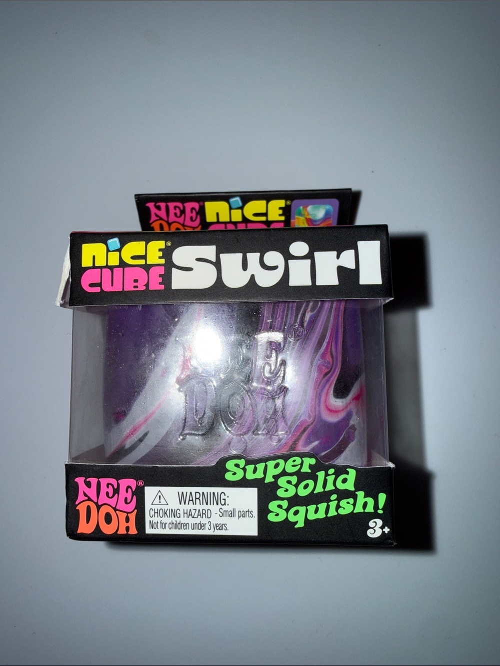 NeeDoh Swirl Nice Cube, Satisfying Square Shaped Sensory Toy purple sealed new